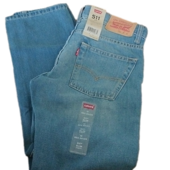 Levi's Big Boys 511 Slim Stretch Denim Blue Jeans, Dallas, size 12 Regular 26x26 - Picture 1 of 7